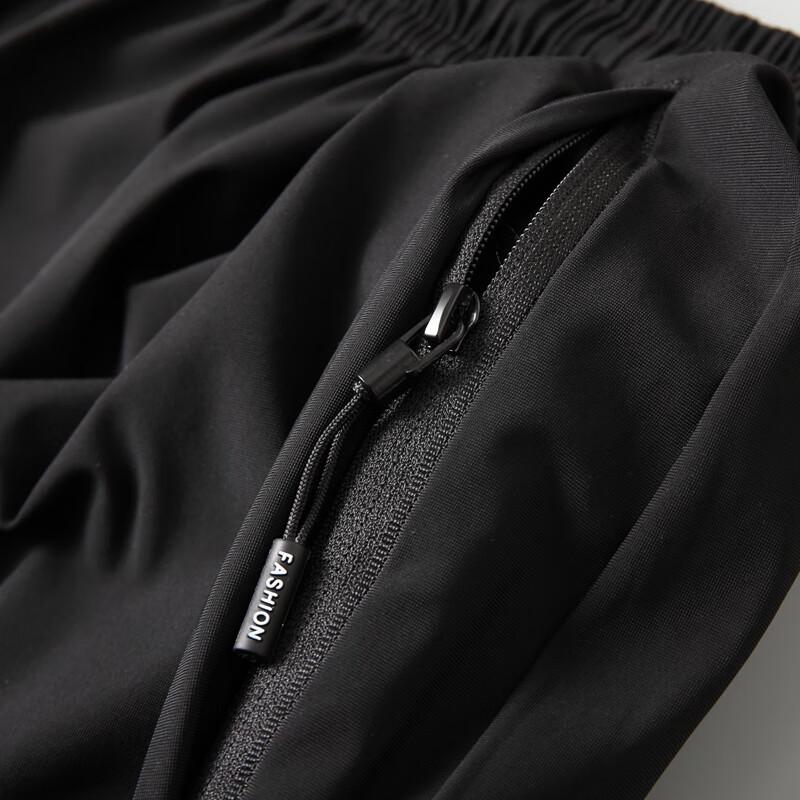 Dibenze Men's Plus Size Ice Silk Sports Shorts