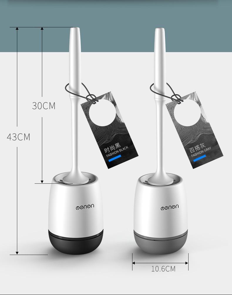 Wall-Mounted Soft Bristle Toilet Brush with Long Handle for Dead Corner Cleaning