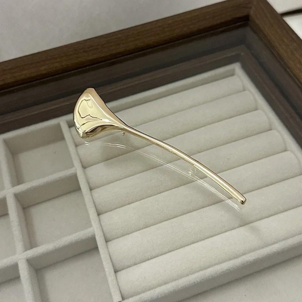 Украшение-корсаж Брошь Лист гинкго Винтажная Элегантная Длинная Брошь-булавка Золотая Роскошная Металлическая Глянцевая Брошь Одежда в западном стиле