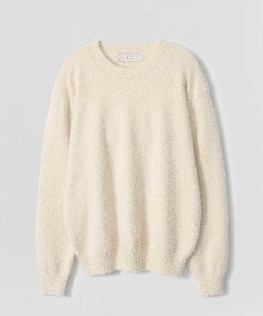 EZIO Fluffy Angora Round Knit_Ivory