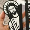 Door Frame Decor Wood Funny Door Sign Jesus I Saw That Frame Corner Ornament for Home Wall Furniture Adult Sex Wear