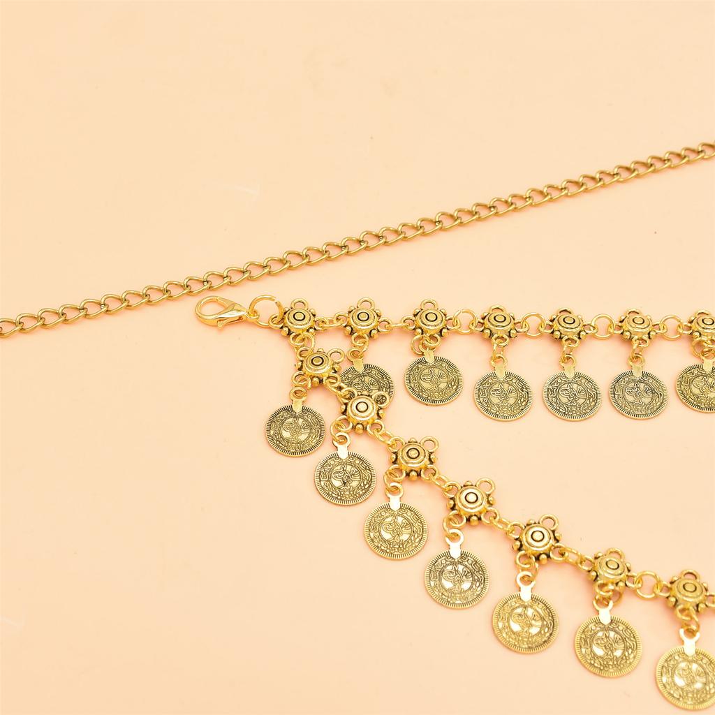 Ретро Цепь Пояс Многослойная Цепь для Талии с Монетой и Бахромой Дизайн для Костюмов для Танца Живота и Вечерних Нарядов