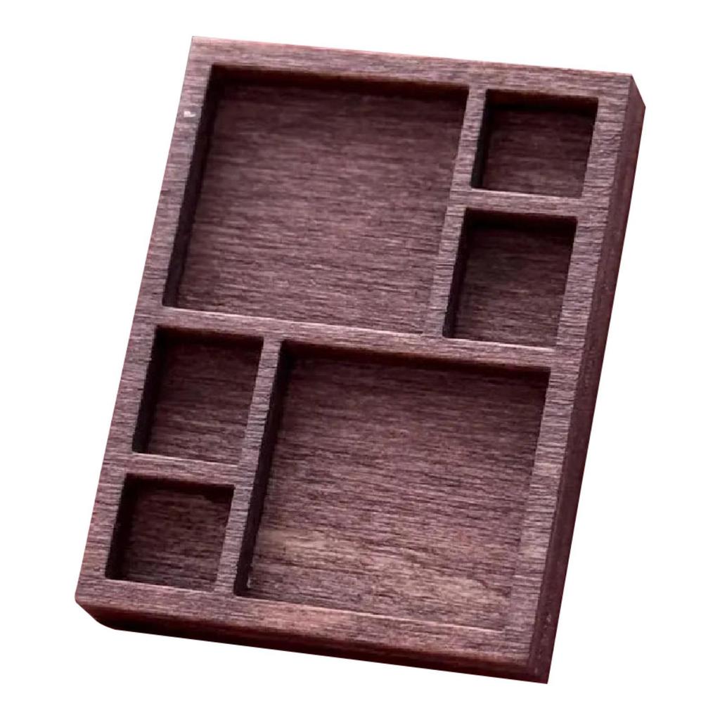 Миниатюрная полка для мелочей Организация Маленький деревянный поднос для демонстрации ювелирных изделий Держатель для ювелирных изделий для дома, офиса, кукольного домика, кухни, рукоделия