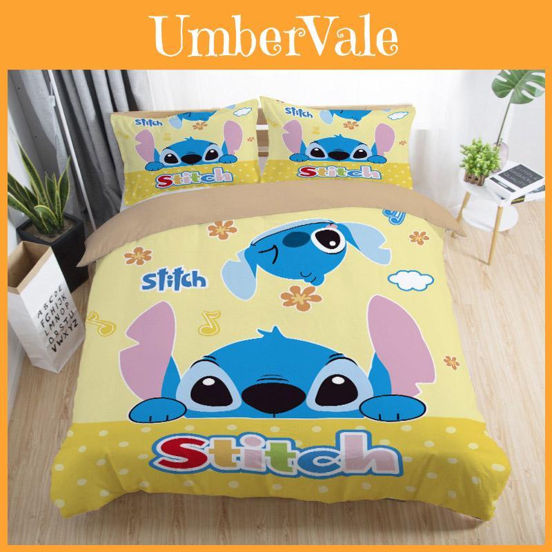 Adorable 3d Cartoon Stitch Anime Comforter With Matching Duvet Cover And Pillowcase