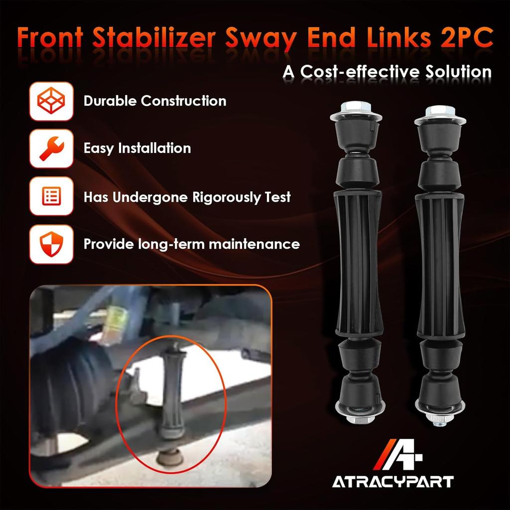Front Sway Bar Stabilizer Links 2 Pcs Left & Right, Compatible With 1983- Chevy Silverado 1500, Avalanche, Tahoe, Suburban, GMC Sierra 1500 Yukon &