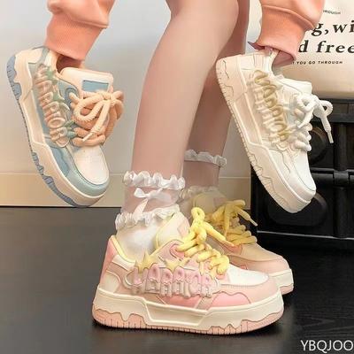 Новая женская повседневная удобная спортивная обувь модная универсальная с круглым носком на шнуровке с цветными блоками женская обувь на плоской подошве