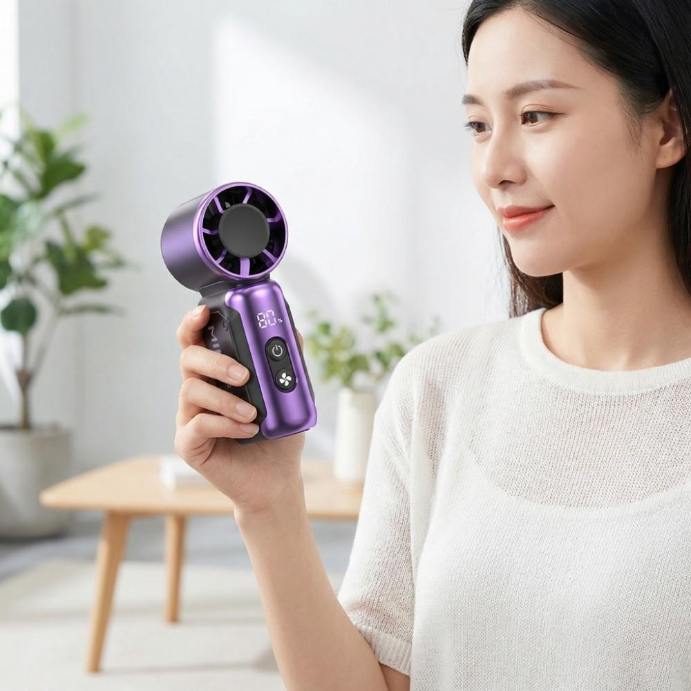 Adjustable Speeds Portable Handheld Fan USB Rechargeable Turbo Fan Pocket Fan Cooling Fan Summer