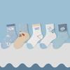 5pairs/set Kids Boys Girls Socks Cotton Solid Striped Soft Baby Cartoon Children's Socks School Sport Baby Sock Spring Autumn