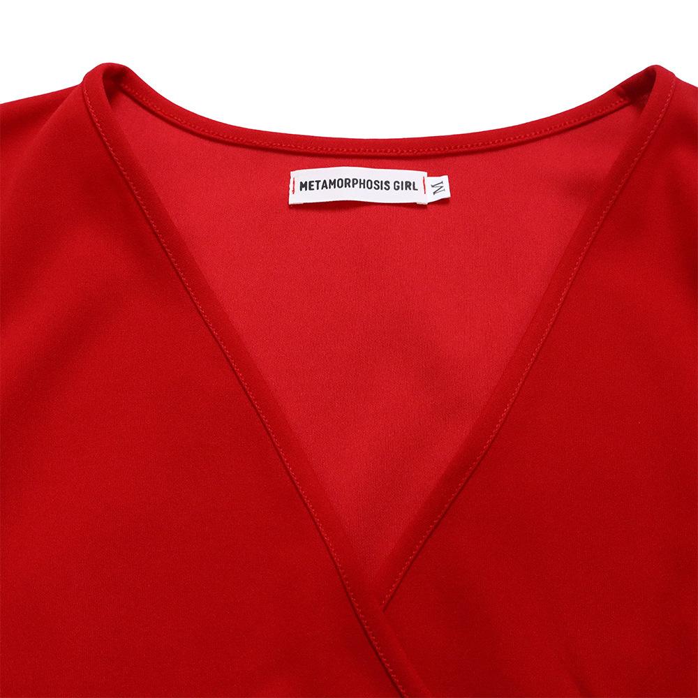 JKASHDK Женские модные летние весенние однотонные повседневные платья с v-образным вырезом и короткими рукавами и высокой талией