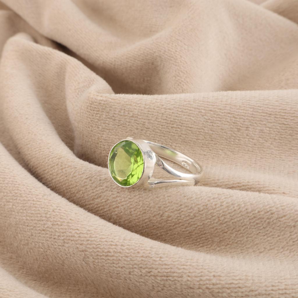 Peridot Gemstone 925 Sterling Silver Jewelry, Handmade Peridot Gemstone Ring, August Birthstone Gift, Statement Women Ring RR-83-10
