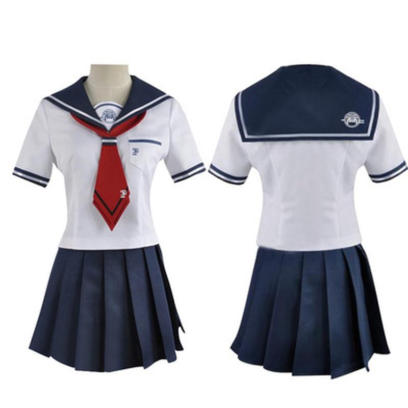 Danganronpa Cosplay Costumes Naegi Komaru Uniform Women's Skirt / Top / Tie / Socks Anime Costume JK School Uniform