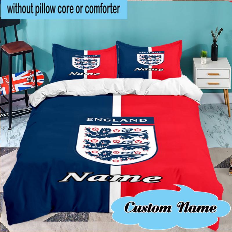 Custom Name England Heritage Crest Bedding Set 3pcs, Bedding Set Including 1pc Duvet Cover And 2pcs Pillowcases for Bedroom, Dormitory Gift
