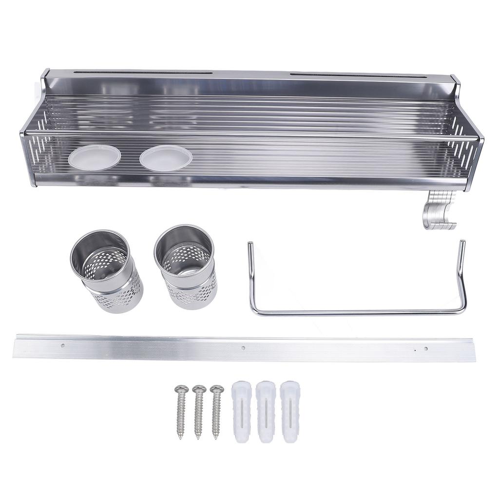 Настенная стойка для кухонных принадлежностей с держателем для палочек для еды, вешалка для тряпок из нержавеющей стали, экономящая место на стене