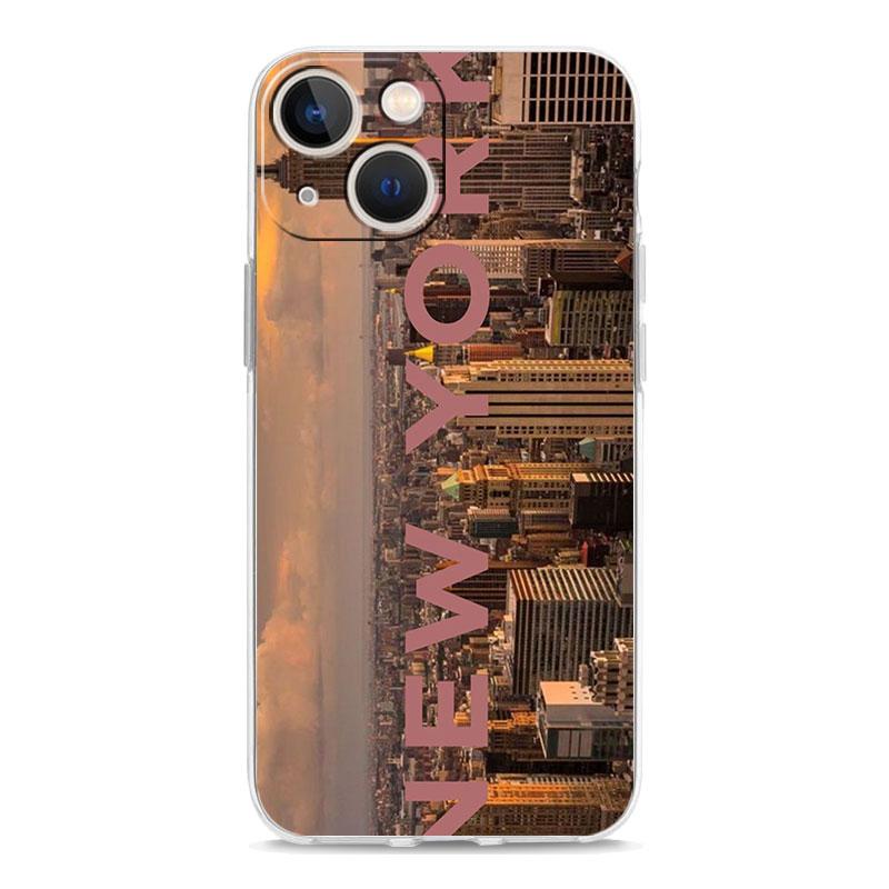 Чехол для телефона iPhone 17 Air Cases iPhone 16 15 12 13 14 Pro Max SE 7 8 Plus iPhone11 Cover Пейзаж побережья Нью-Йорка