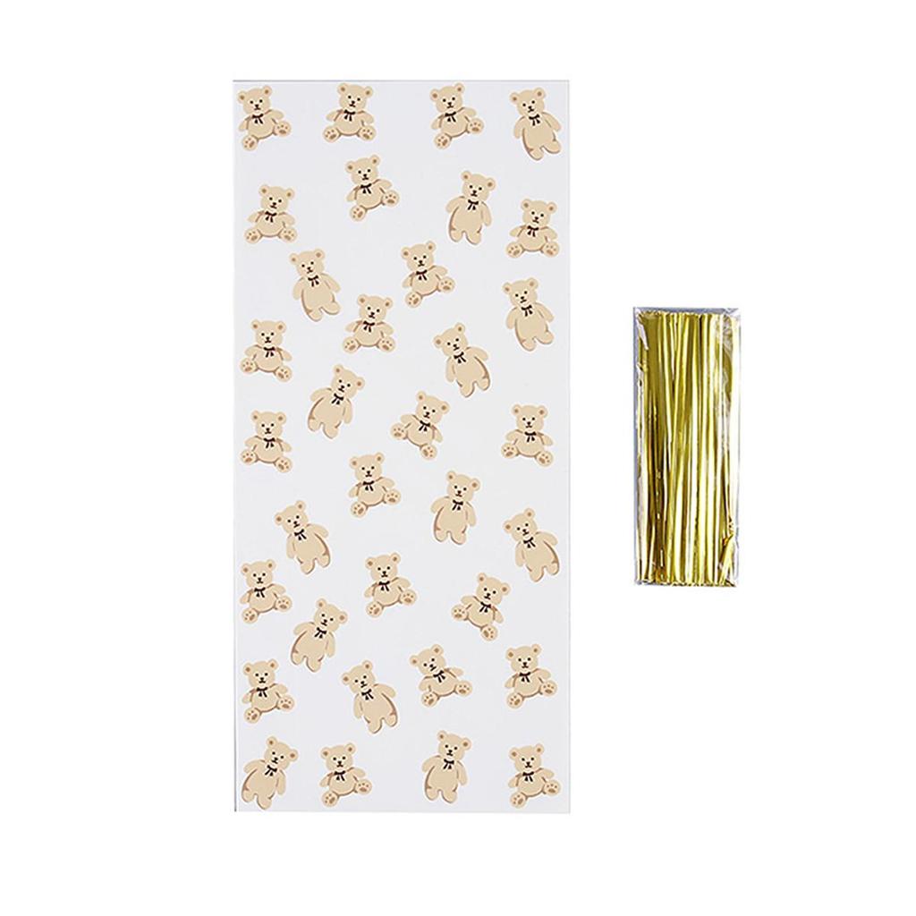 50 шт., подарочные пакеты для конфет в виде медведя в виде животного, печенье, десерт, сделай сам для детей, тема футбольных джунглей, декор для дня рождения