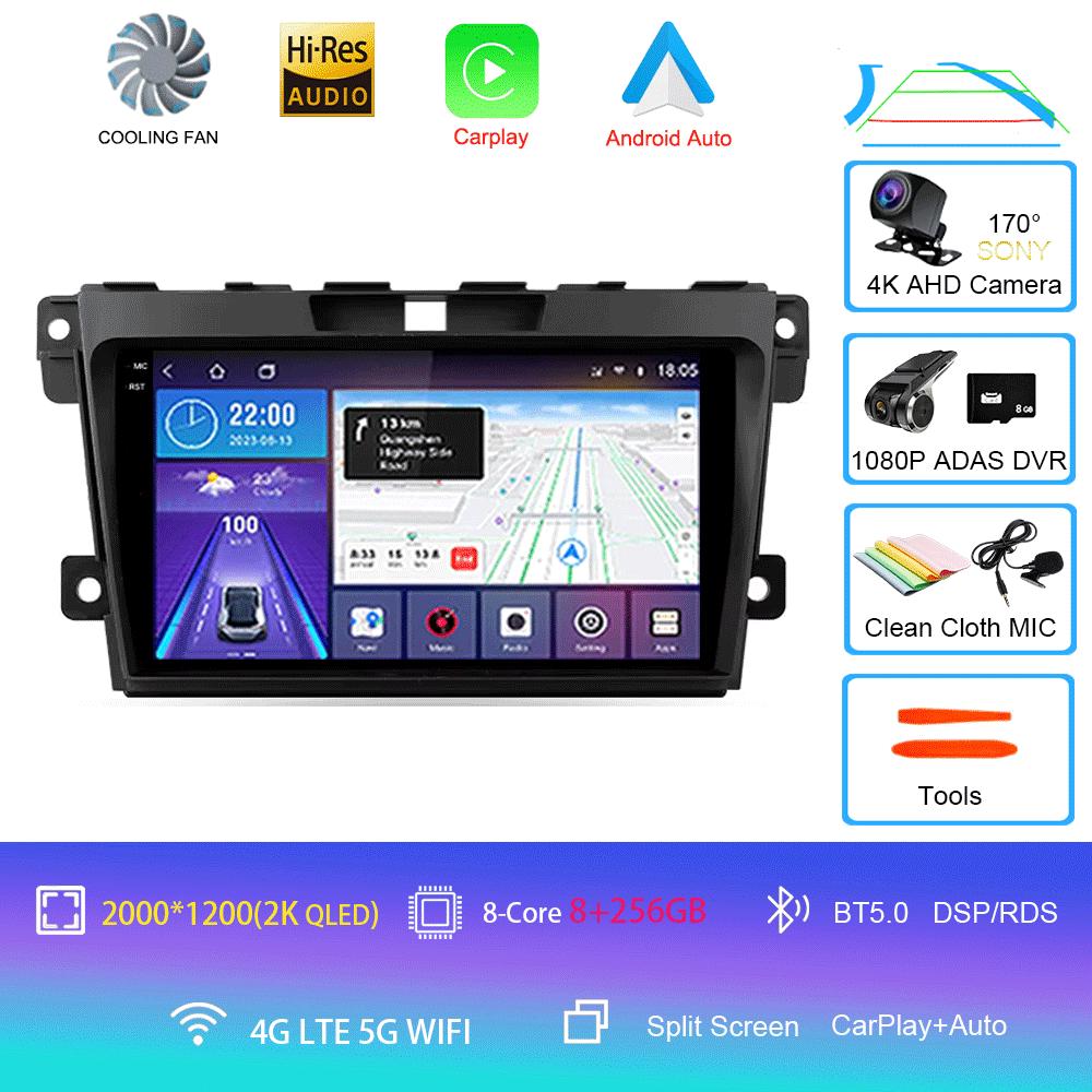 Автомобильное радио Android 14 Carplay для MAZDA 2007 2008 2009 2010 - 2014 CX-7 CX7 CX 7 Навигация GPS Мультимедийный проигрыватель стерео Wi-Fi BT