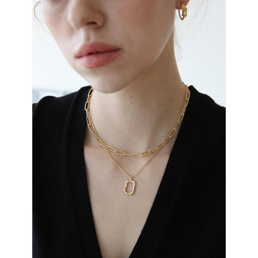Pendant Layered Chain Necklace N031
