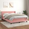 3131026 vidaXL Divan Bed with Mattress Pink 140x200 Cm Velvet