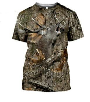 Spring/Summer Cross-border European and American Outdoor Jungle Camouflage Animal T-shirts for men and women, sports casual short-sleeve for students