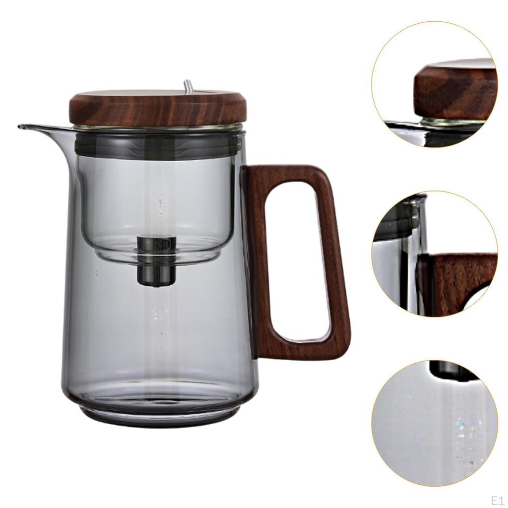 28oz/800ml Glass Teapot with Wooden Lid for Loose Leaf Tea Outdoor And Indoor Use
