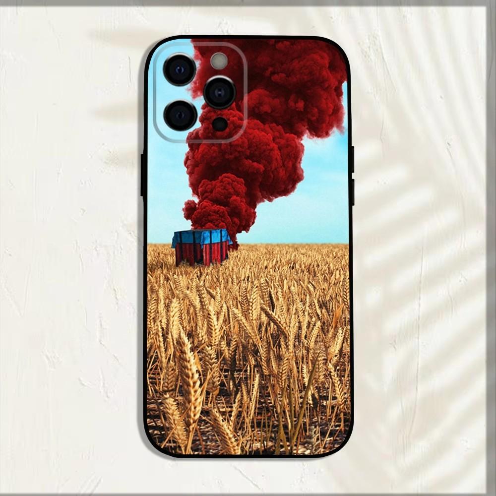 Игровой чехол P-PUBG для телефона iPhone 16,15,14,13,12,11,Pro,X,XS,Max,XR,Plus,Mini, Мягкий черный чехол