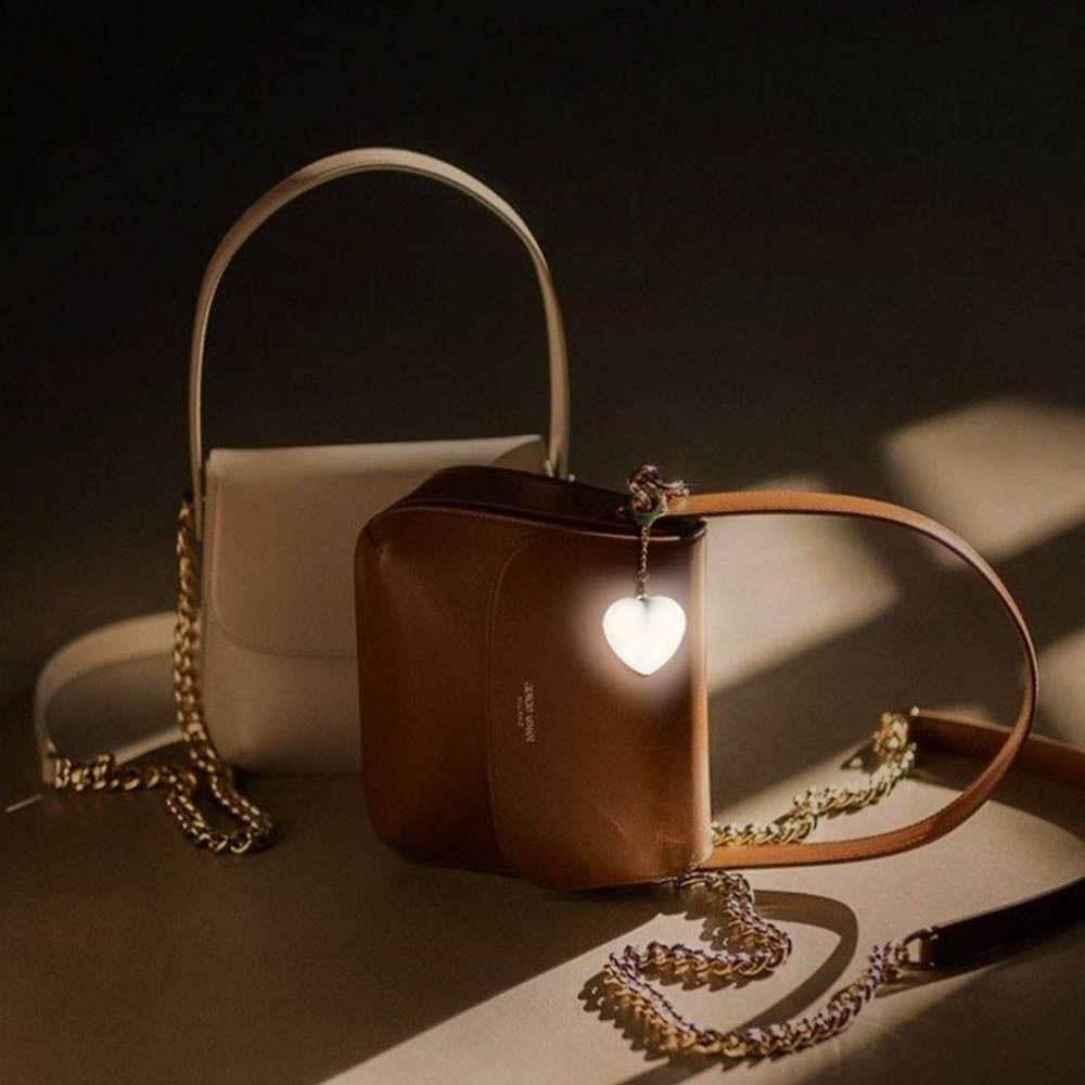 Rechargeable Love Shape Keychain Light Lightweight Heart Shape Bag Lamp For Women/Girls