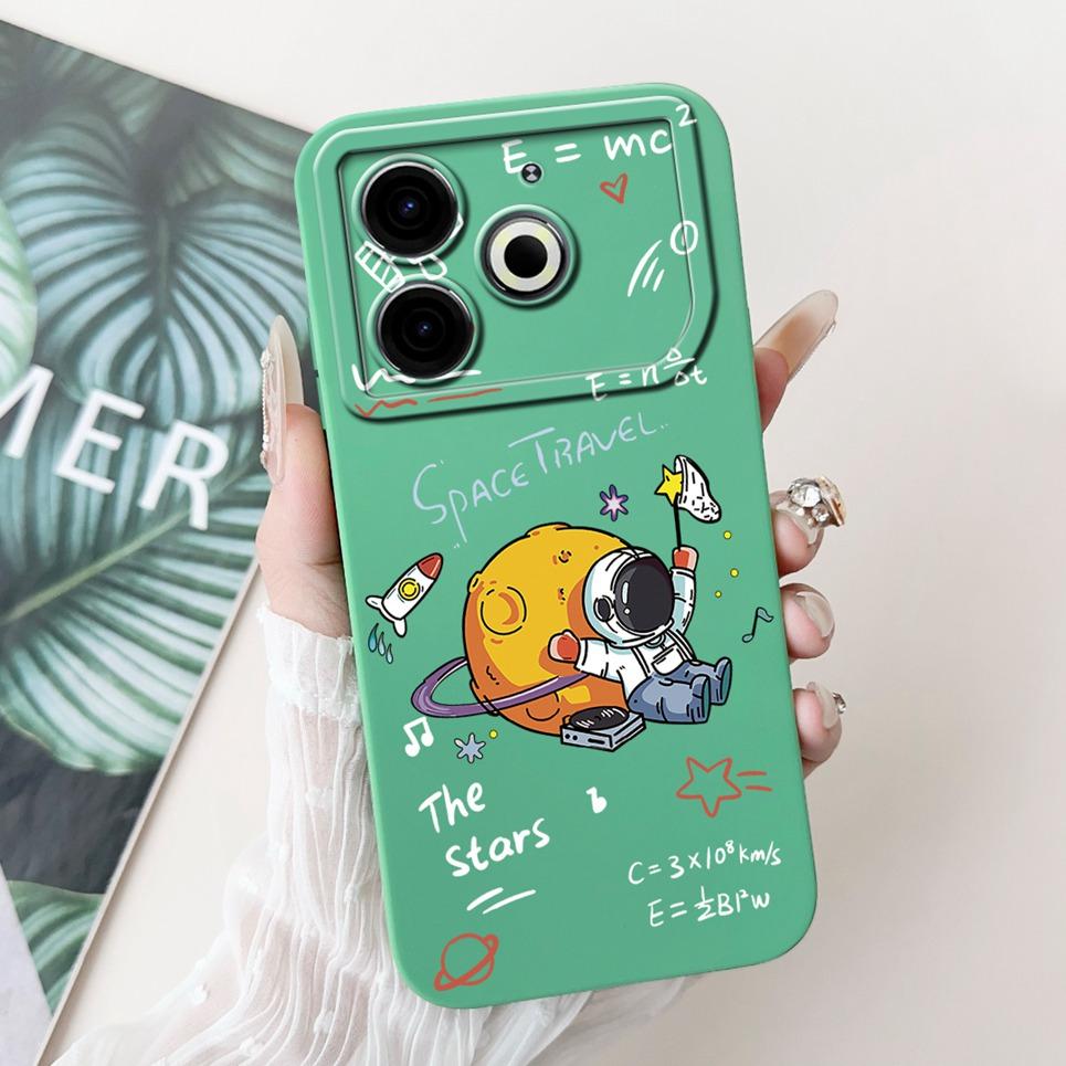 Cartoon Fashion Back Cover For Tecno Pova 6 Neo Pova6 Neo Phone Case Silicone Soft TPU Dragon Astronaut Black Cat Funda Bumper