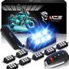 MZS 8 шт. Комплект светодиодной подсветки для мотоцикла, Многоцветные неоновые RGB-ленты, Комплект светодиодной подсветки днища, Совместим с квадроциклами, UTV, Круизерами, Трициклами, Гольф-карами, Большинством семейных
