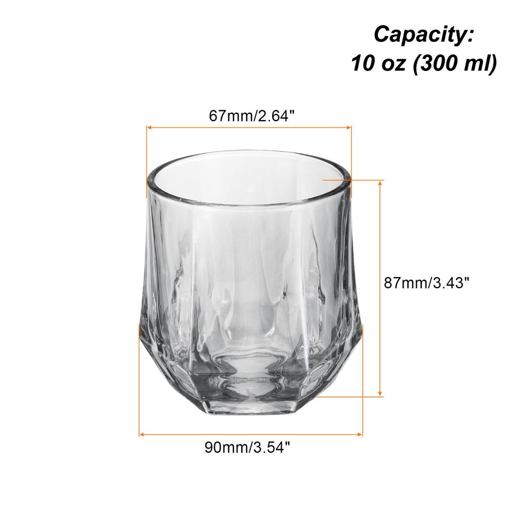 1/2pcs Diamond Whiskey Glasses 10oz Thickened Wine Glasses Stemless Geometric Design for Wine Red White Wine Birthdays Weddings