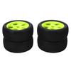 4Pcs RC Tires 5 Holes 17mm Hex Diameter Sturdy Green RC Wheel Rims Tires For 1/8 RC Car