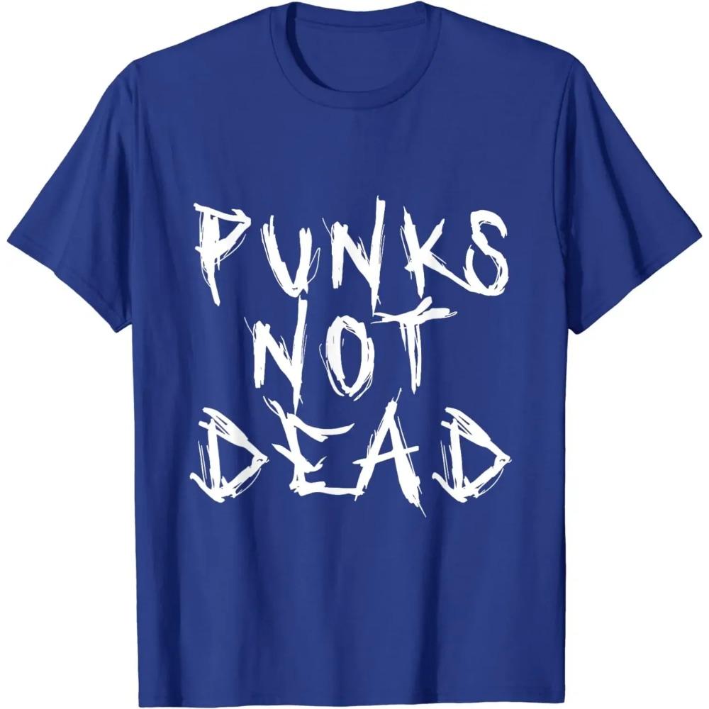 Футболка рокера с надписью «Punks Not Dead» в стиле панк-рок, эстетическая субкультура