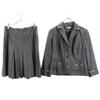 Silk Wool Skirt Suit Setup 42 Gray Tailored Jacket Women Used