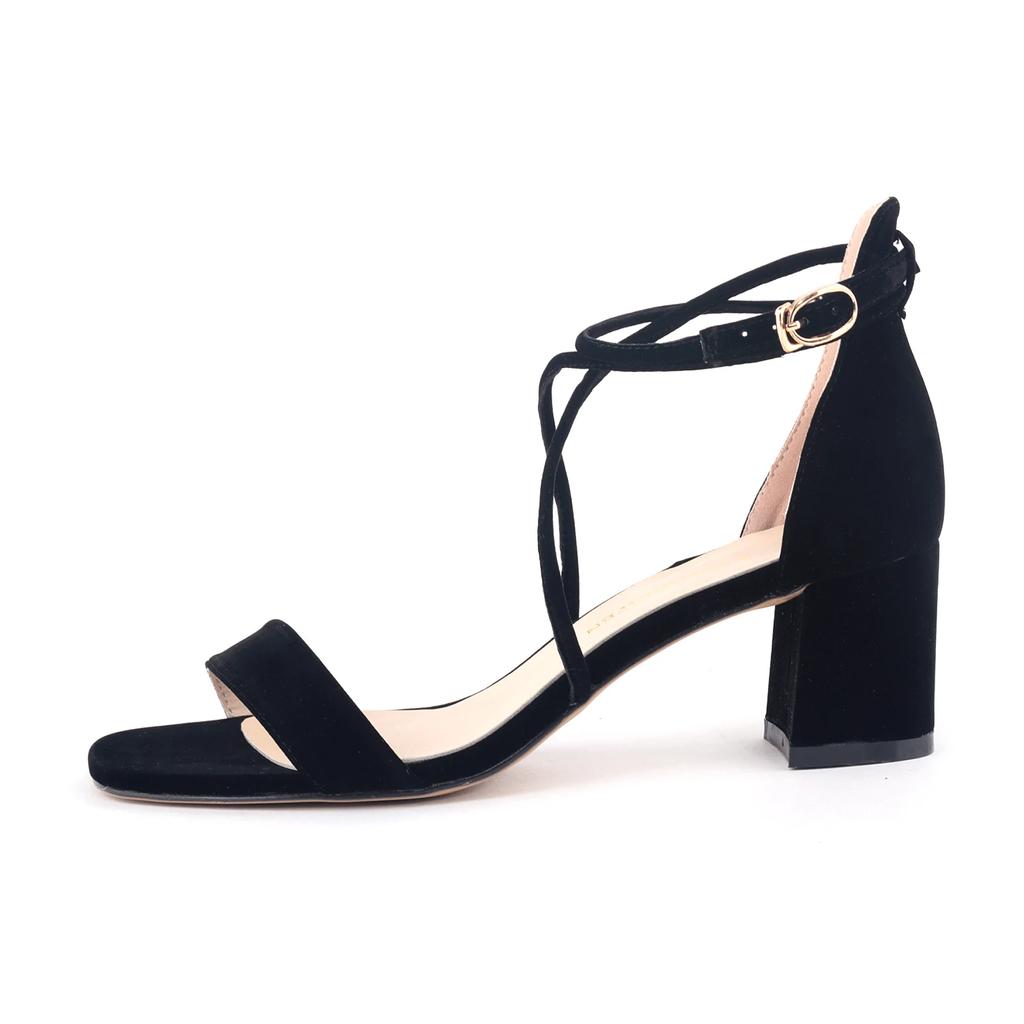 Женские сандалии, модные пикантные сандалии на низком каблуке 5 см, бархатные сандалии с ремешком на щиколотке, офисные туфли-лодочки, красные свадебные туфли на высоком толстом каблуке