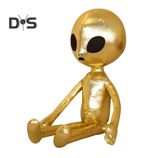 Металлическая плюшевая игрушка «Инопланетянин», забавная кукла с выражениями, глянцевая футуристическая мягкая игрушка, успокаивающая подушка для объятий, креативный подарок для детей и мальчиков