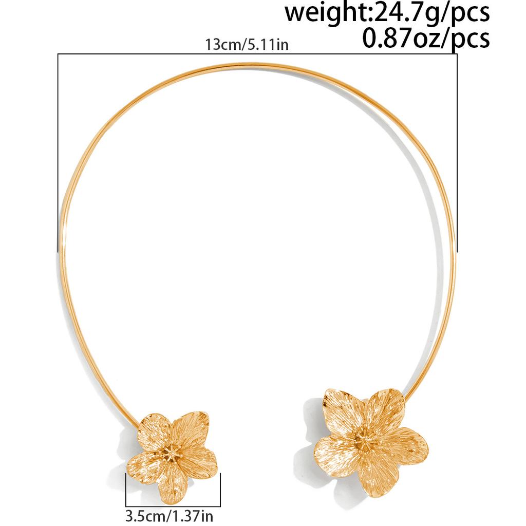 Summer Ocean Starfish Shell Pendant Open Torques Necklace for Women Metal Choker Necklace Trendy Boho Vacation Jewelry