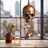 Yousheng Gothic Skull Wind Chime Weather-proof Indoor Outdoor Garden Patio Metal Vintage Skull Hanging Wind Bell Halloween Decoration Ornament