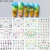Nail Art Stickers, Summer Island Sunset Coconut Tree Plant Leaves Watermark Nail Stickers