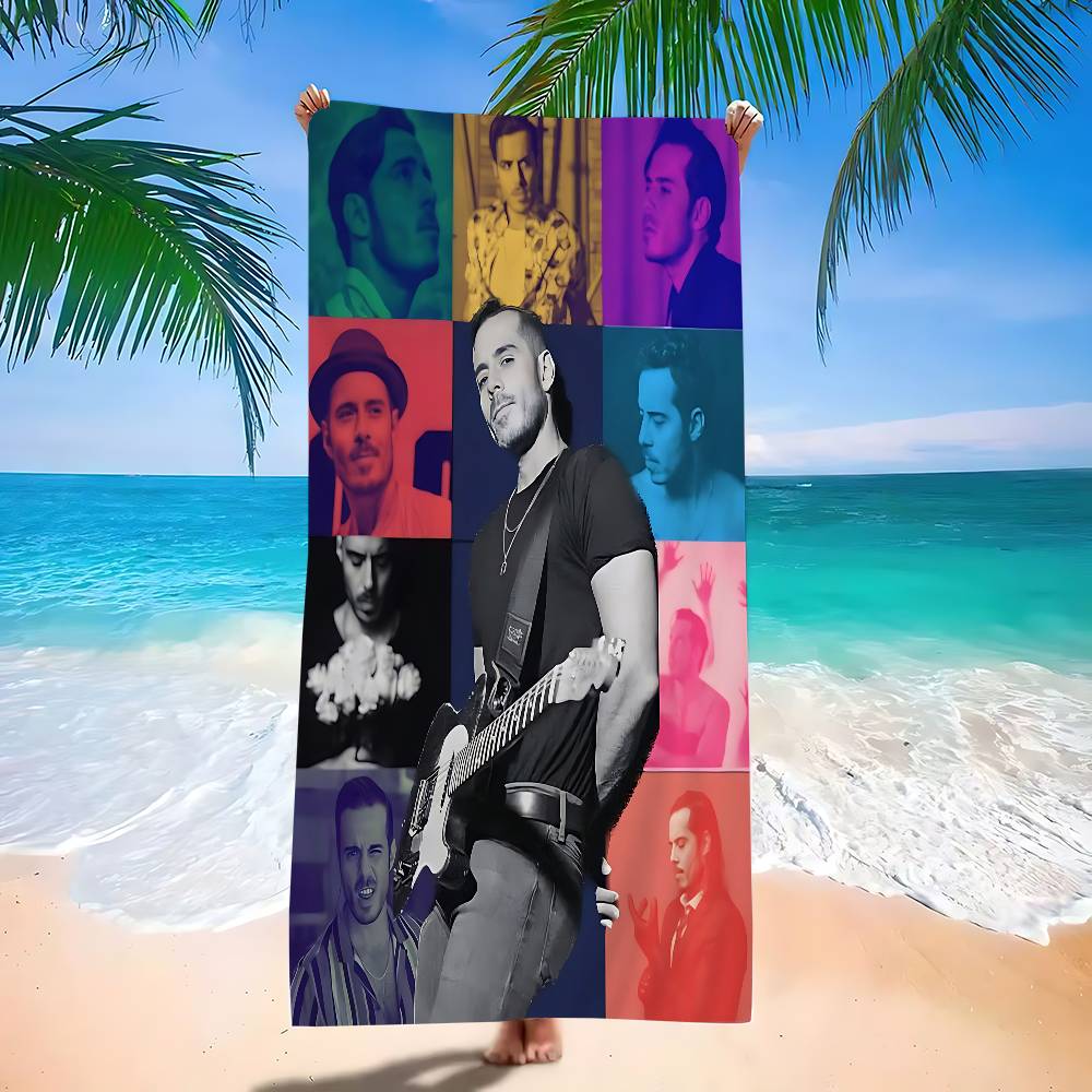 J-Jose Madero Singer Microfiber Printed Beach Towel Mountain Climbing Yoga Beach Swimming Running Absorbent Soft Towel