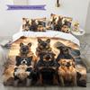 Dogs Pattern Bedding Set Quilt Cover Pillowcase Home Decor Gift (1 * duvet cover + 2 * pillowcase, without core)