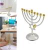 Traditional Hanukkah Menorah 9 Branch Candlestick Candle Holder Metal Craft Candle Stand New Year Festival Home Decor