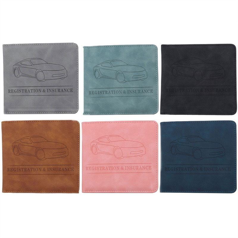 Leather Car Document Holder Organizer For Registration License Insurance Cards Vehicle Glove Box Storage Case