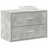 VidaXL Cabinet with 2 Drawers Concrete Grey 60x31x40 Cm Engineered Wood, Storage Cabinet, Sideboard, Buffet Cabinet, 858827