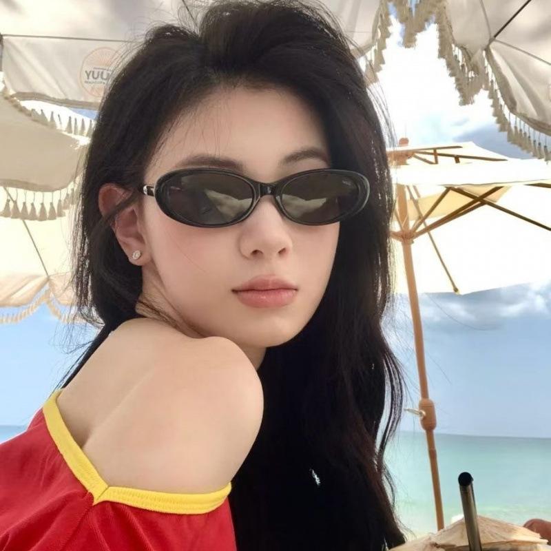 New fake home retro oval cat eye orange pearl women's sunglasses premium sunglasses