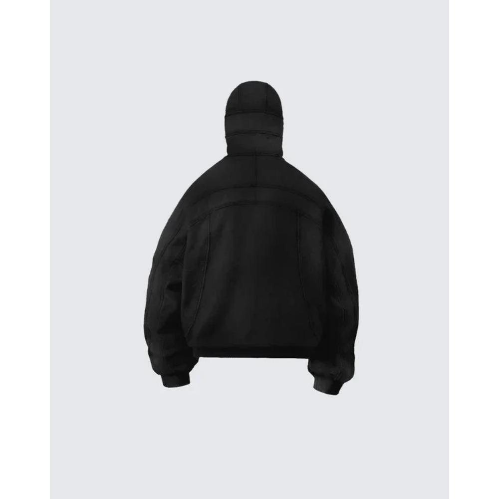 Худи-балаклава RogueWave Classic для мужчин, выстиранный серый, пуловер-свитшот в стиле ниндзя, хип-хоп, с вставками, y2k, винтажный, зимний, уличная одежда, парные топы