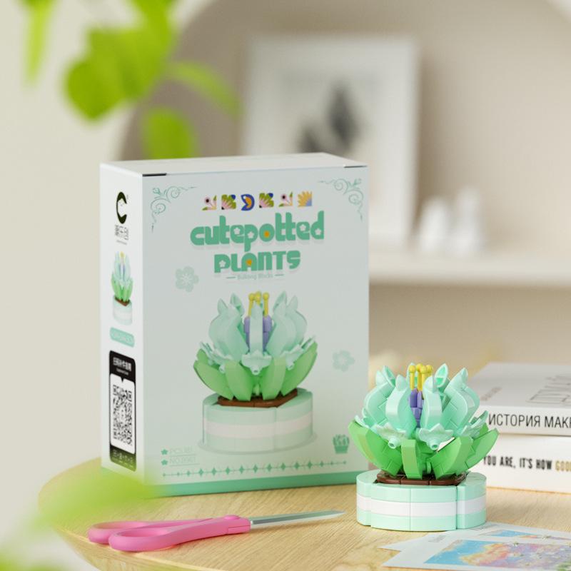 Compatible Music Flower Box: Secret Language Building Blocks, Preserved Flower Bouquet, Handmade Ornament, New Year Gift.