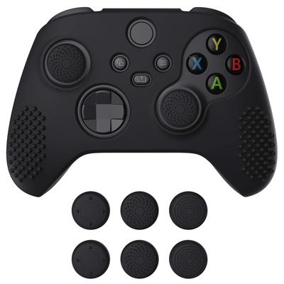 EXtremeRate PlayVital 3D Шипованный Силиконовый Чехол-Кожа с 6 Черными Накладками на Стикеры для Геймпада Xbox Series, Мягкий Резиновый Защитный Чехол для Беспроводного Геймпада Xbox Core