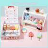 Cream Ice Wooden Stand Toy With Cash Register And Fruit Accessories For Playtime