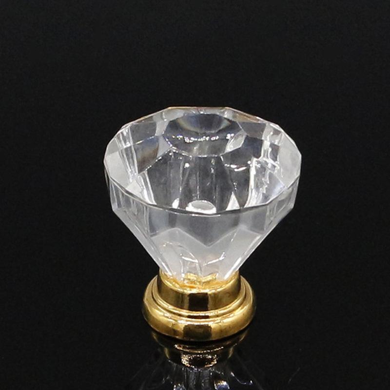 1 шт. Ручки для кухонного шкафа, ручка для шкафа, ручка для двери, акриловые ручки для ящиков с одним отверстием, серебристые