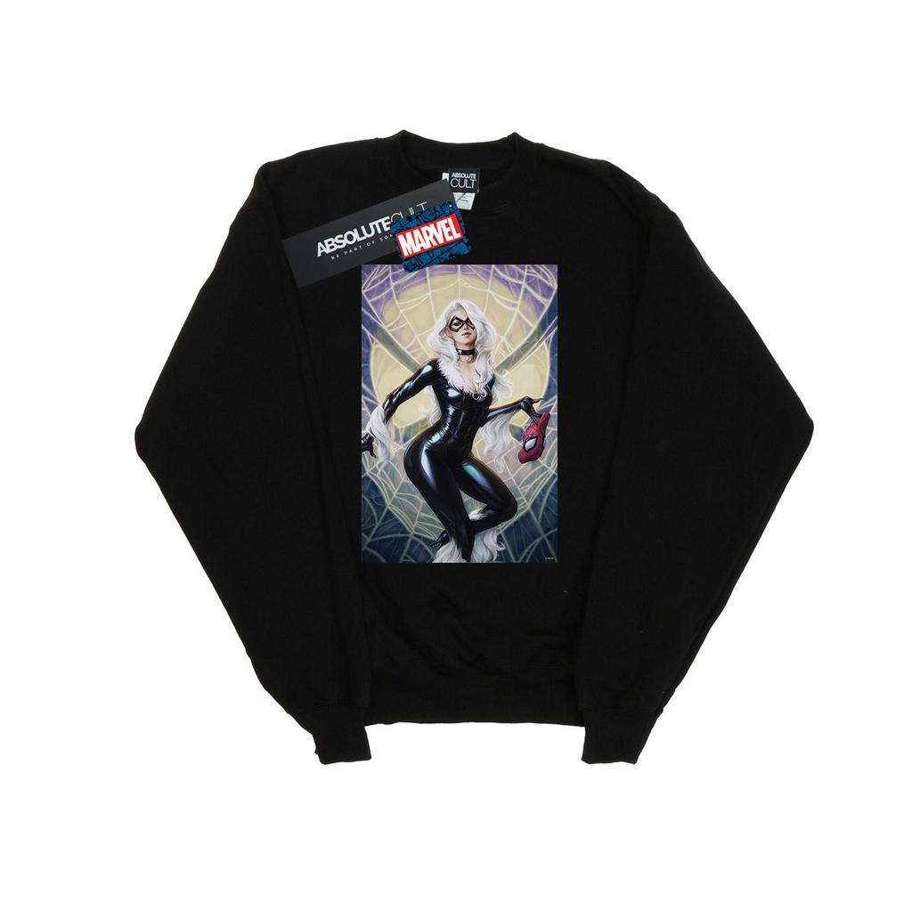 Marvel Womens/Ladies Black Cat Artwork Sweatshirt