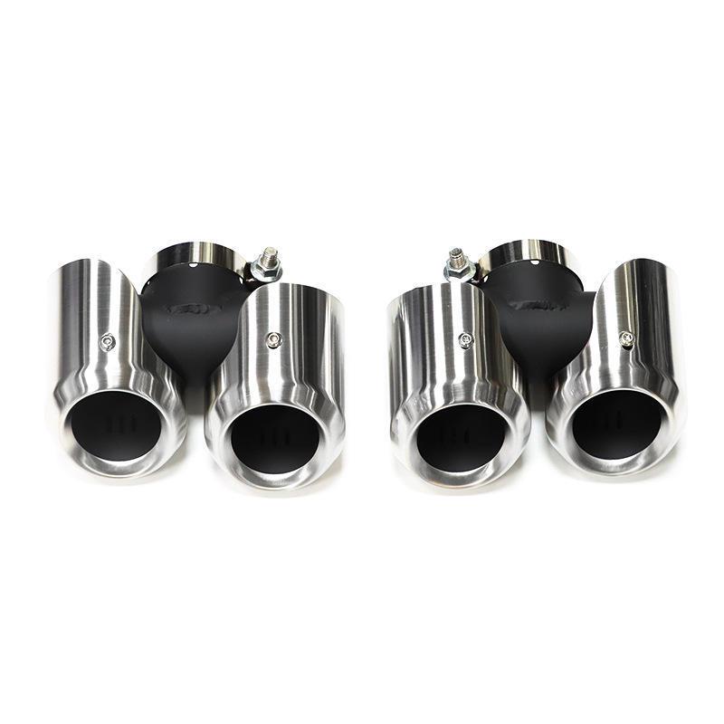 Matte Silver Quad Exhaust Tips for Land Rover Defender L663/P400/90 2.0T/110 3.0T